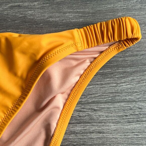 J.CREW Full Coverage Bikini Bottom XL Orange Scrunchie Strap Swimwear NWT - Picture 3 of 6